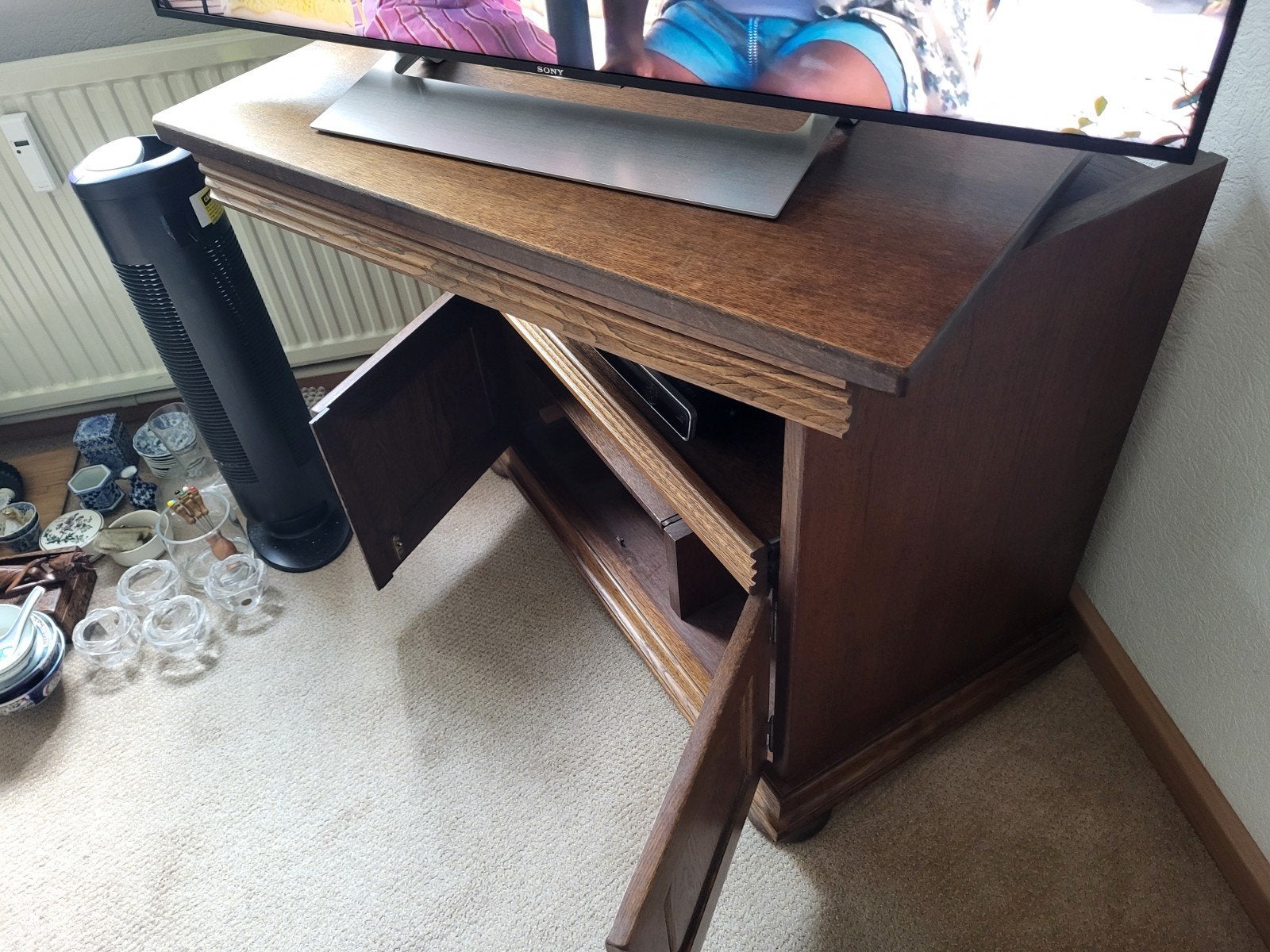 Tv meubel, eiken, Ophalen of Verzenden, 25 tot 50 cm, Minder dan 100 cm