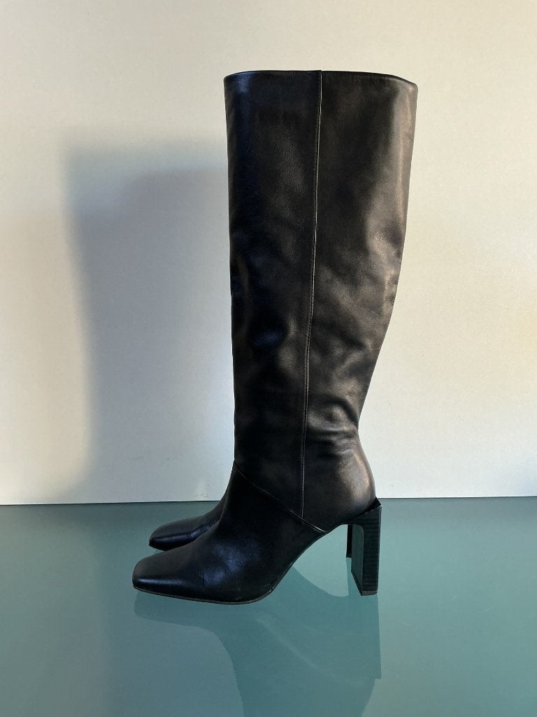 Leren Retro vintage zwarte laarzen 39 | Gratis verzenden, Hoge laarzen, Verzenden, Zwart, Zo goed als nieuw