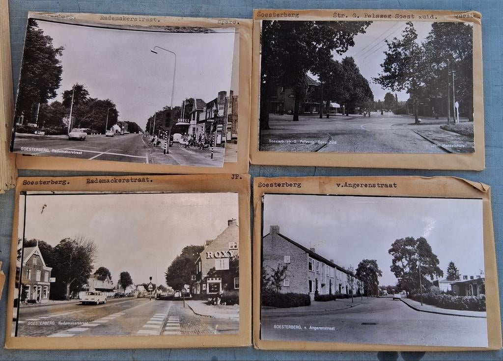 Soesterberg, 9 x glasplaat JosPe,  lunchroom, bus, sigaren, Ophalen of Verzenden, 1960 tot 1980, Ongelopen, Utrecht
