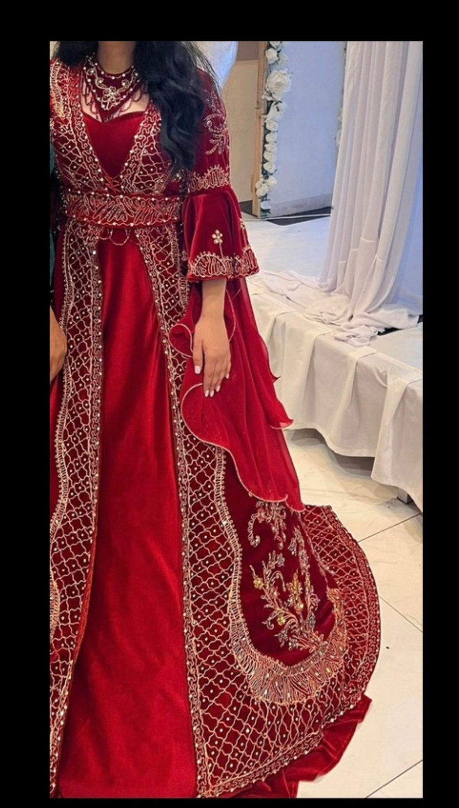 Rode kinalik / traditionele turkse bruidsjurk, Ophalen, Zo goed als nieuw, Rood, Overige typen