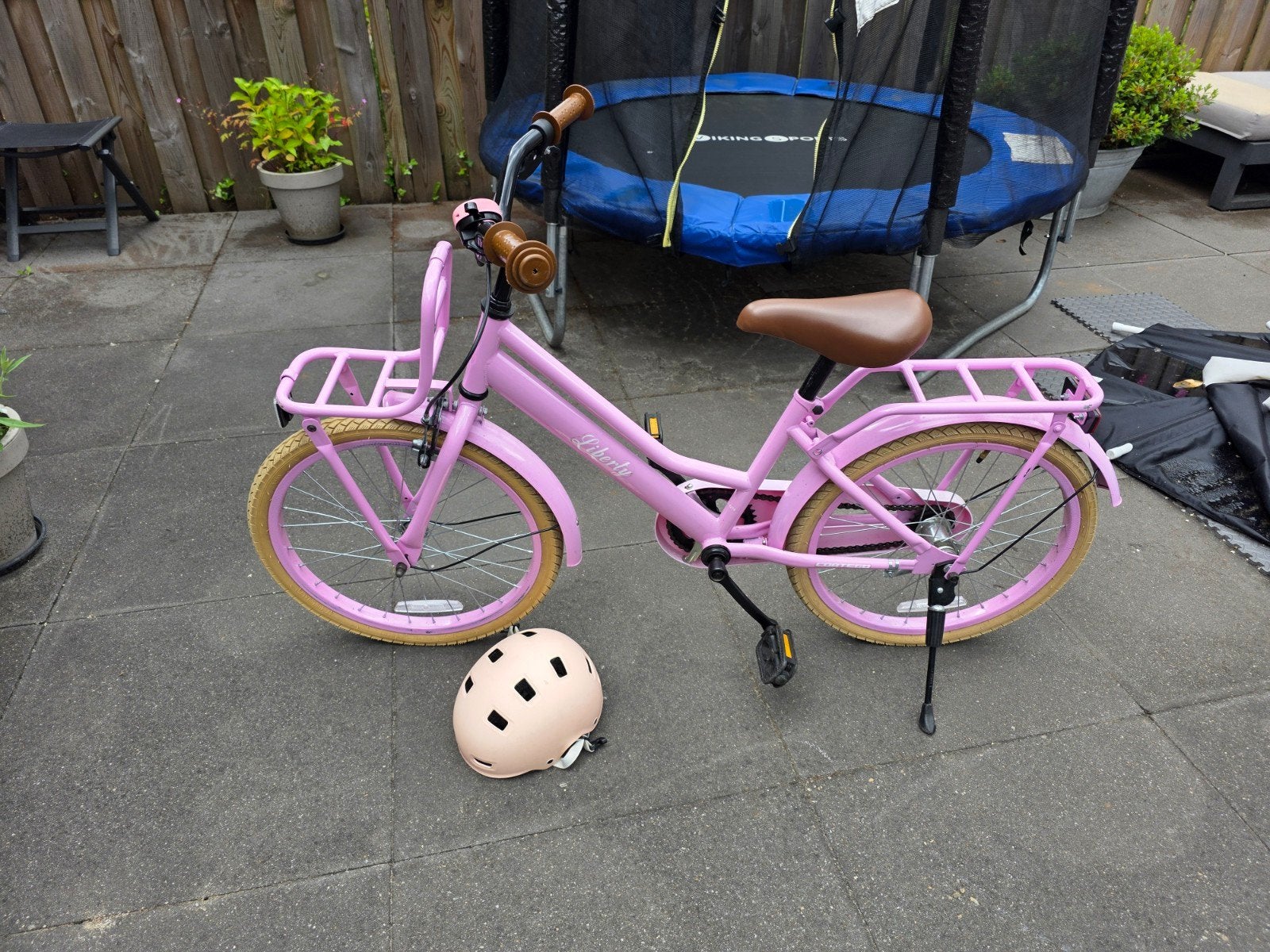 Roze Liberty Kinderfiets 20 inch, Ophalen, Liberty, Zo goed als nieuw, Terugtraprem