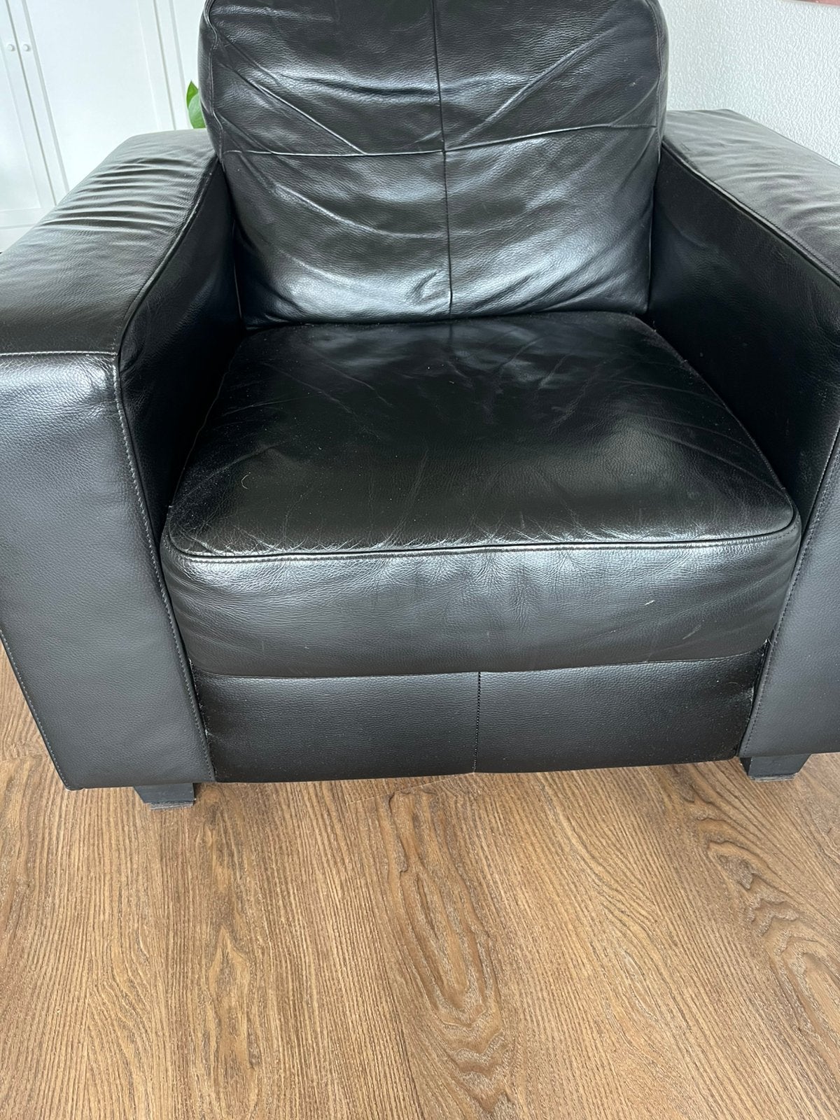Ikea  fauteuil, zwart, Ophalen, Kunststof, Gebruikt, 75 tot 100 cm