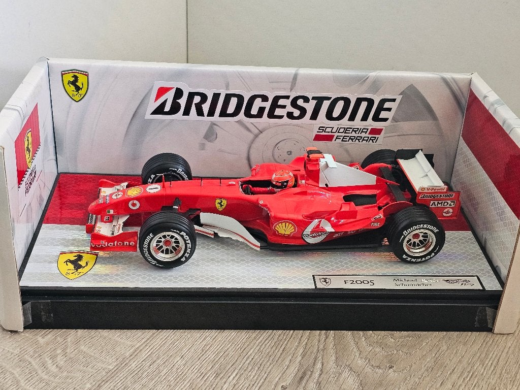 Ferrari 2005, M. Schumacher # 1, Bridgestone Special. TOPPER, Ophalen of Verzenden, Zo goed als nieuw, Auto, Hot Wheels
