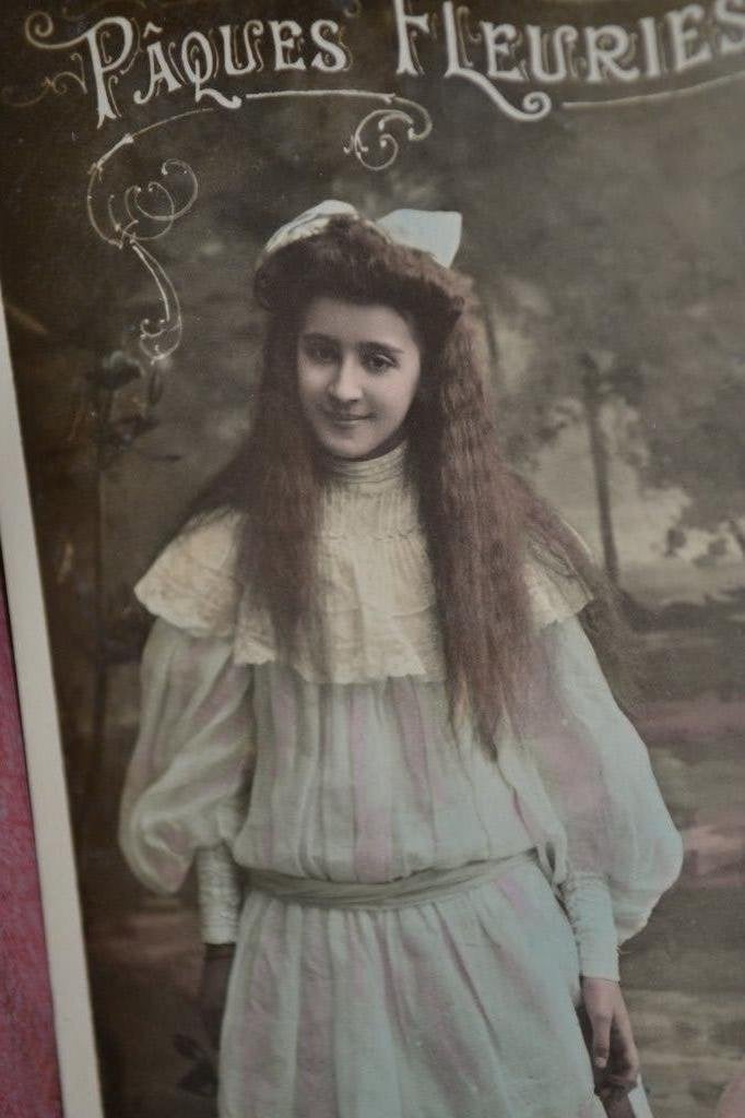 frankrijk 1910 pasen meisje lang haar groot paasei, Ophalen of Verzenden, Voor 1920, Gelopen, Sterren en Beroemdheden