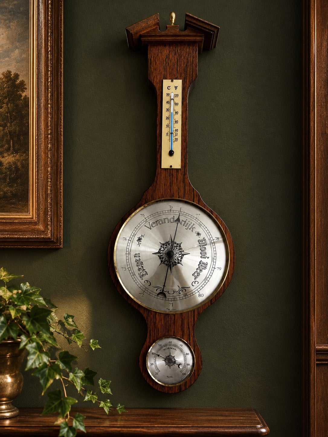 Weermeter, barometer vintage, Audio, Tv en Foto, Weerstations en Barometers, Ophalen of Verzenden, Gebruikt, Barometer