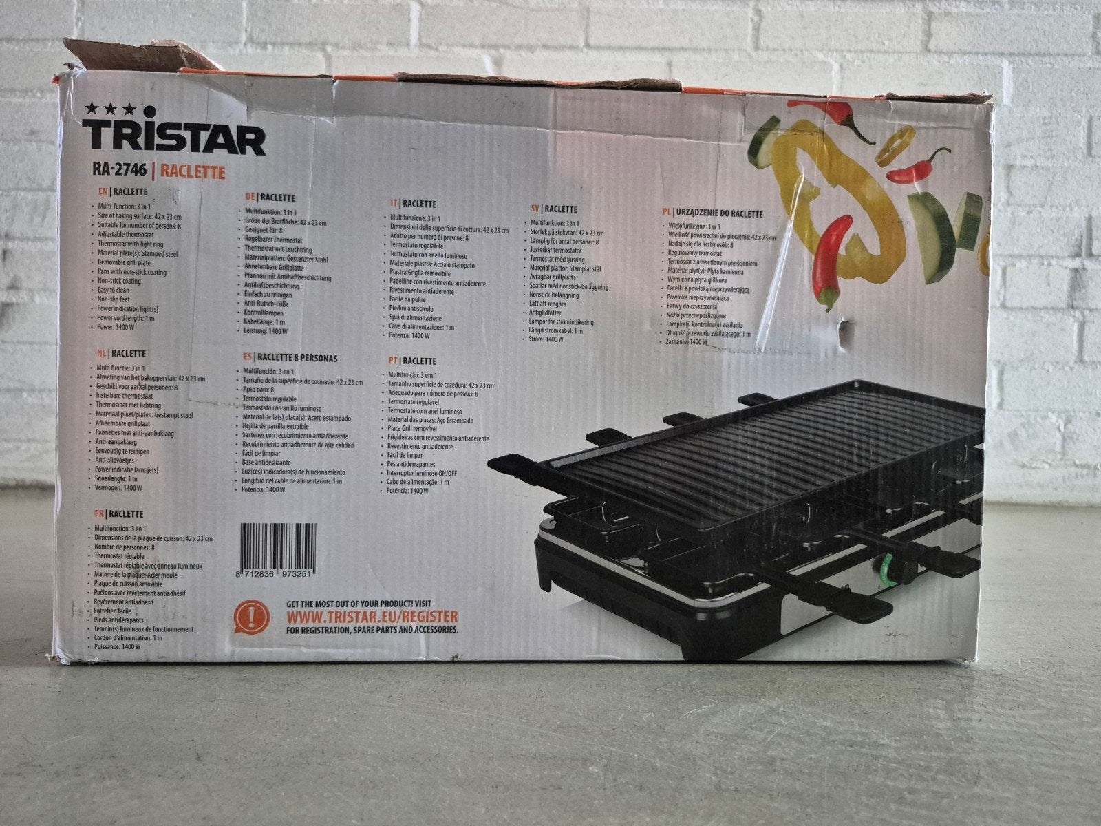 Tristar RA-2746 Raclette 3-in-1 met grillplaat, Ophalen of Verzenden