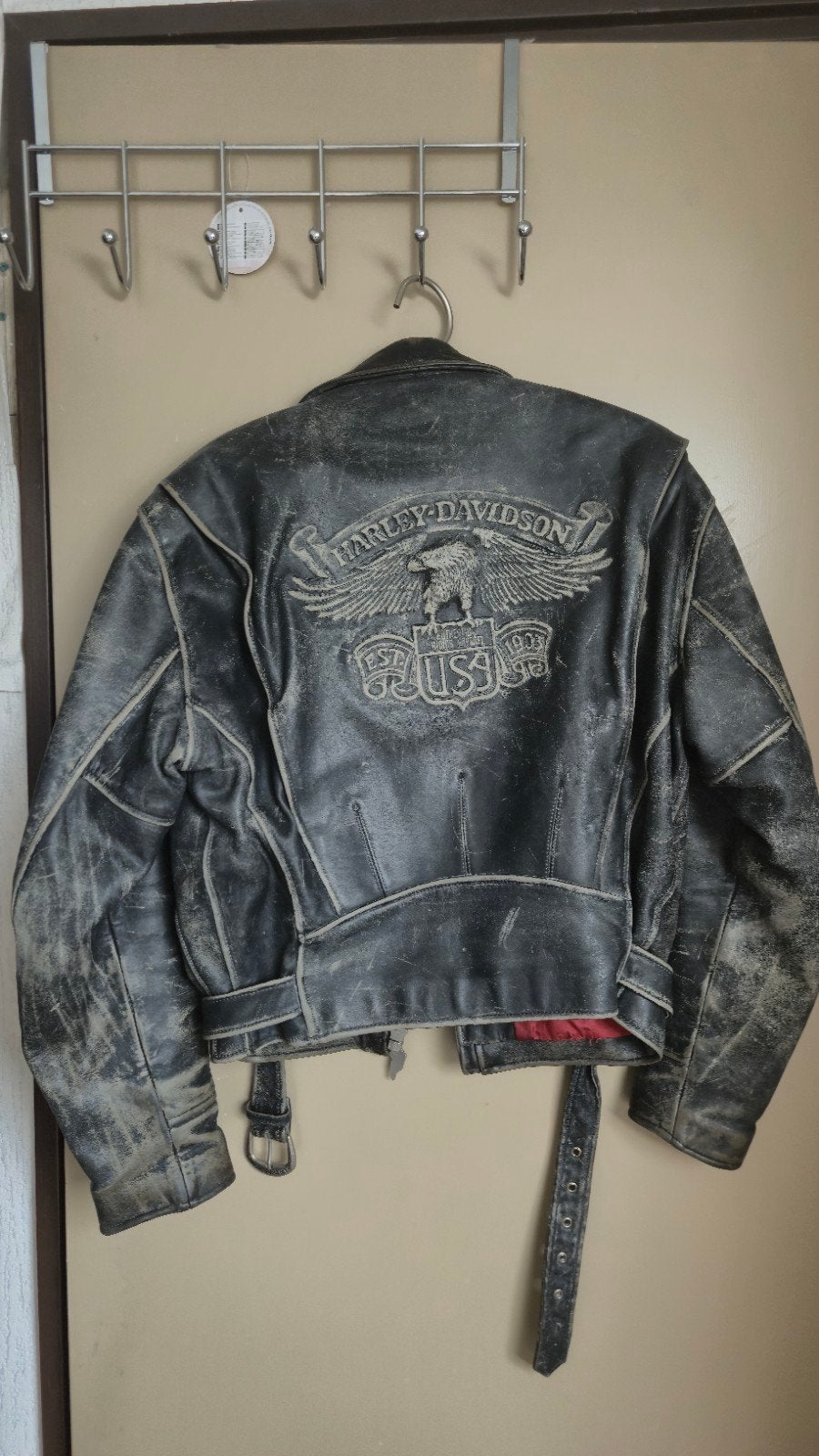 Harley-Davidson Leren Jas - Maat M, Ophalen, Maat 48/50 (M), Zwart, Gedragen
