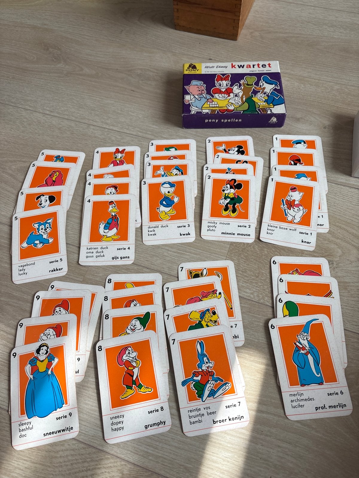 Vintage Walt Disney Kwintet Kaartspel - Compleet, Drie of vier spelers, Ophalen of Verzenden, Gebruikt