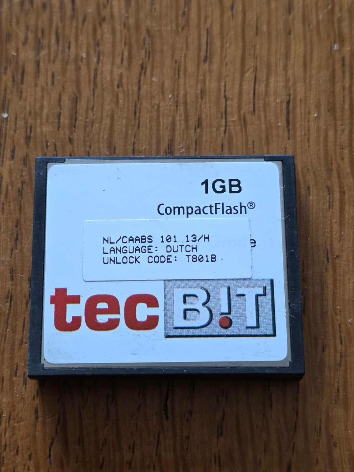 Tec B!T CompactFlash kaart 1GB Geheugenkaart, Gebruikt, Tec B!T, Minder dan 2 GB, Ophalen of Verzenden