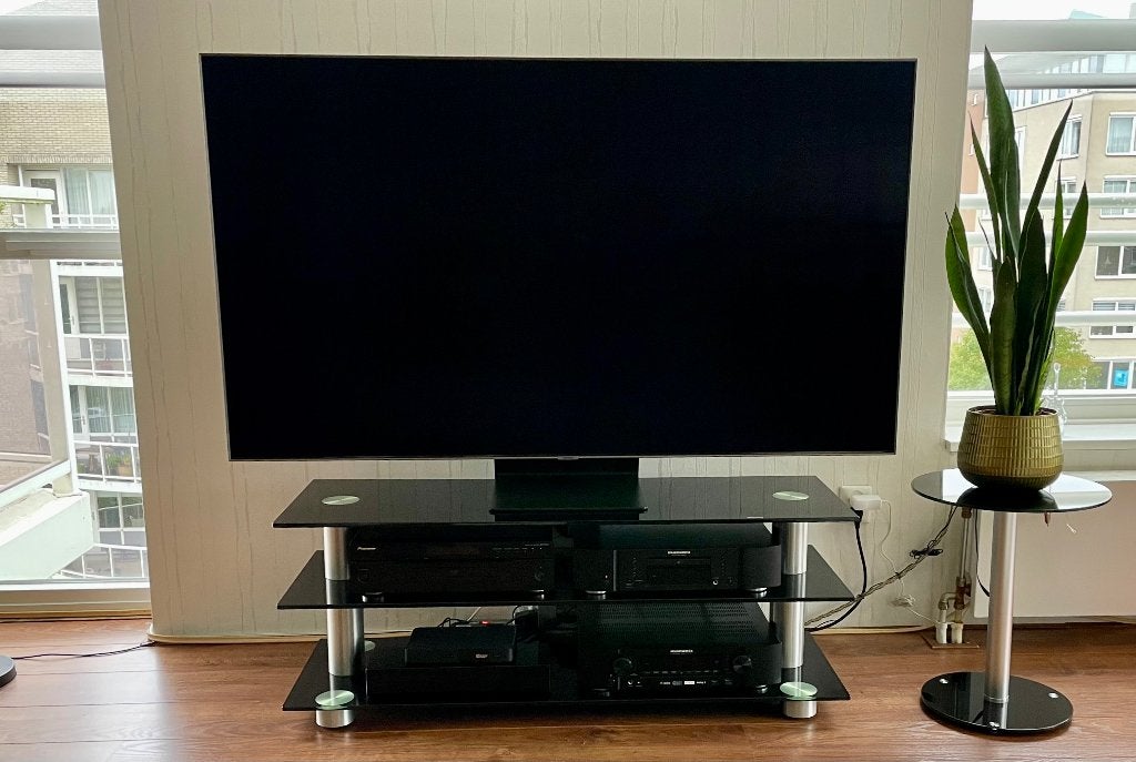 TV meubel met bijzettafel, Ophalen, 100 tot 150 cm, Minder dan 100 cm, Modern