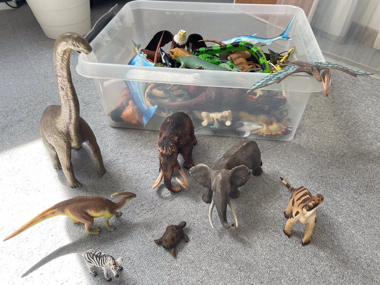 Grote partij speelgoeddieren, ook van Schleich. O.a. dino’s, Ophalen, Gebruikt, Beeldje of Figuurtje