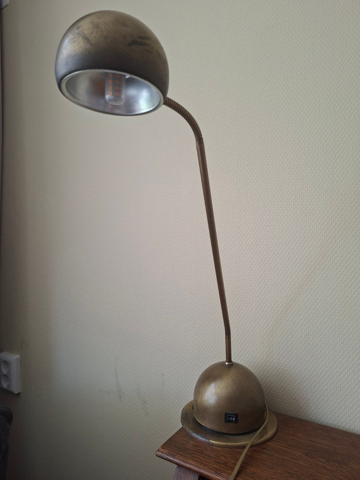 Vintage bronzen bureau-/leeslamp - Mobo Light Holland, Ophalen of Verzenden