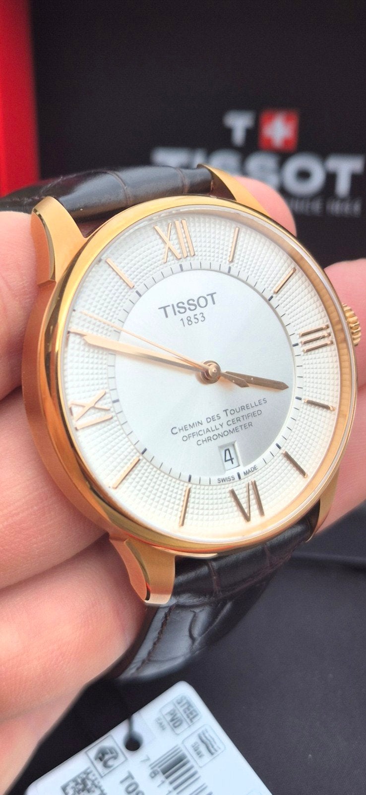 Tissot Chemin des Tourelles Chronometer Herenhorloge, Overige merken, Overige materialen, Leer, Polshorloge