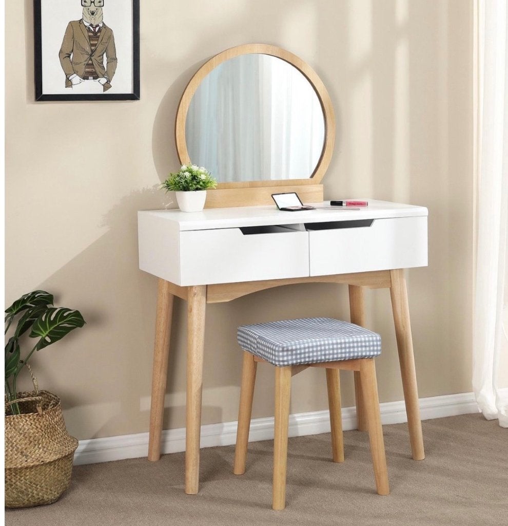 Make up tafel hout/commode met spiegel, Ophalen, Gebruikt, 50 tot 100 cm, 3 of 4 laden