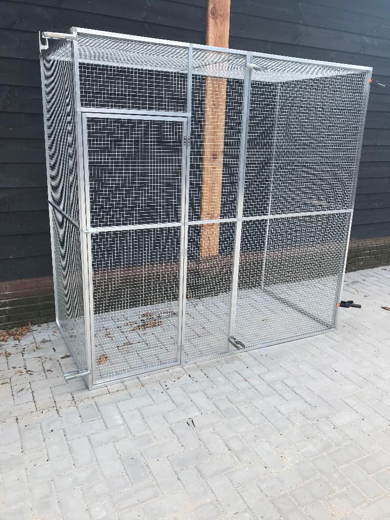 Nieuwe Volière 204 x 104 x 200 cm nieuw, Verzenden, Nieuw, Aluminium, Volière