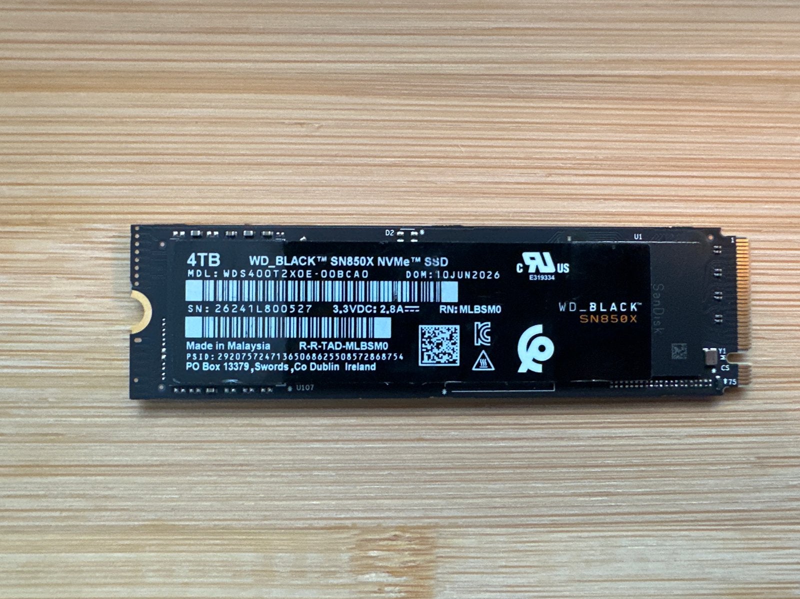 WD_BLACK SN850X 4TB NVMe SSD - Ongebruikt, Computers en Software, Ophalen, Intern, Server, SSD
