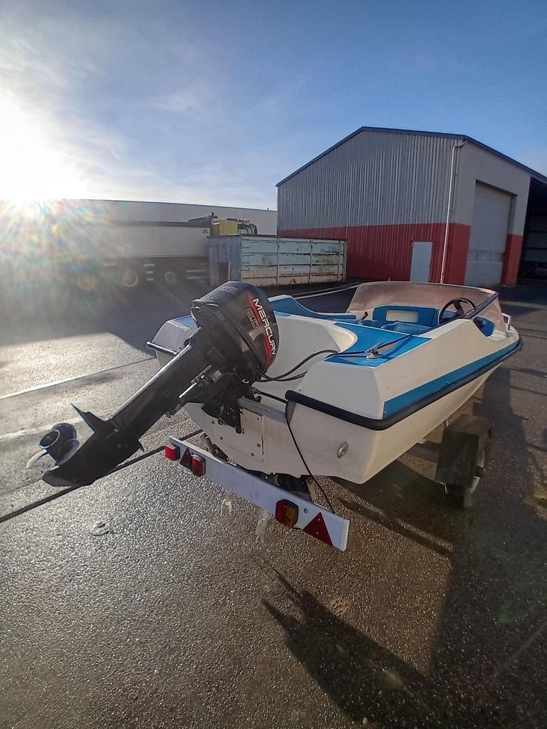 Speedboot Mercury 8 PK - Vaarklaar! Met trailer., Ophalen, Met afstandsbediening, Zo goed als nieuw, Minder dan 70 pk