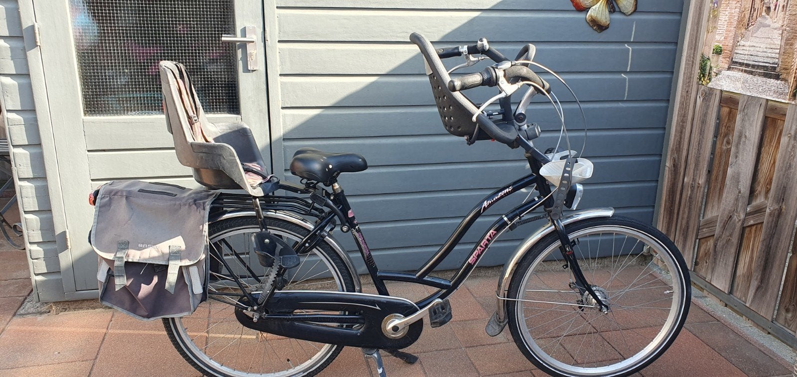 Sparta Amazone Mamafiets 26 inch, compleet met zitjes, Fietsen en Brommers, Fietsen | Dames | Moederfietsen, Ophalen, 2 zitjes