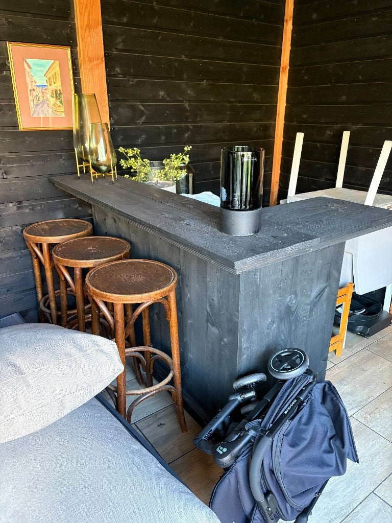 Mooie bar zwart hout, als nieuw, Huis en Inrichting, Barren, Ophalen, Zo goed als nieuw