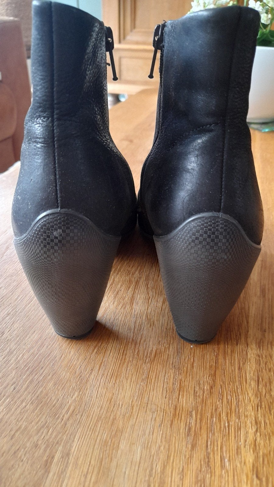 Zwarte Ecco enkellaarsjes met hak van 7 cm, Ophalen, Ecco, Zwart, Zo goed als nieuw