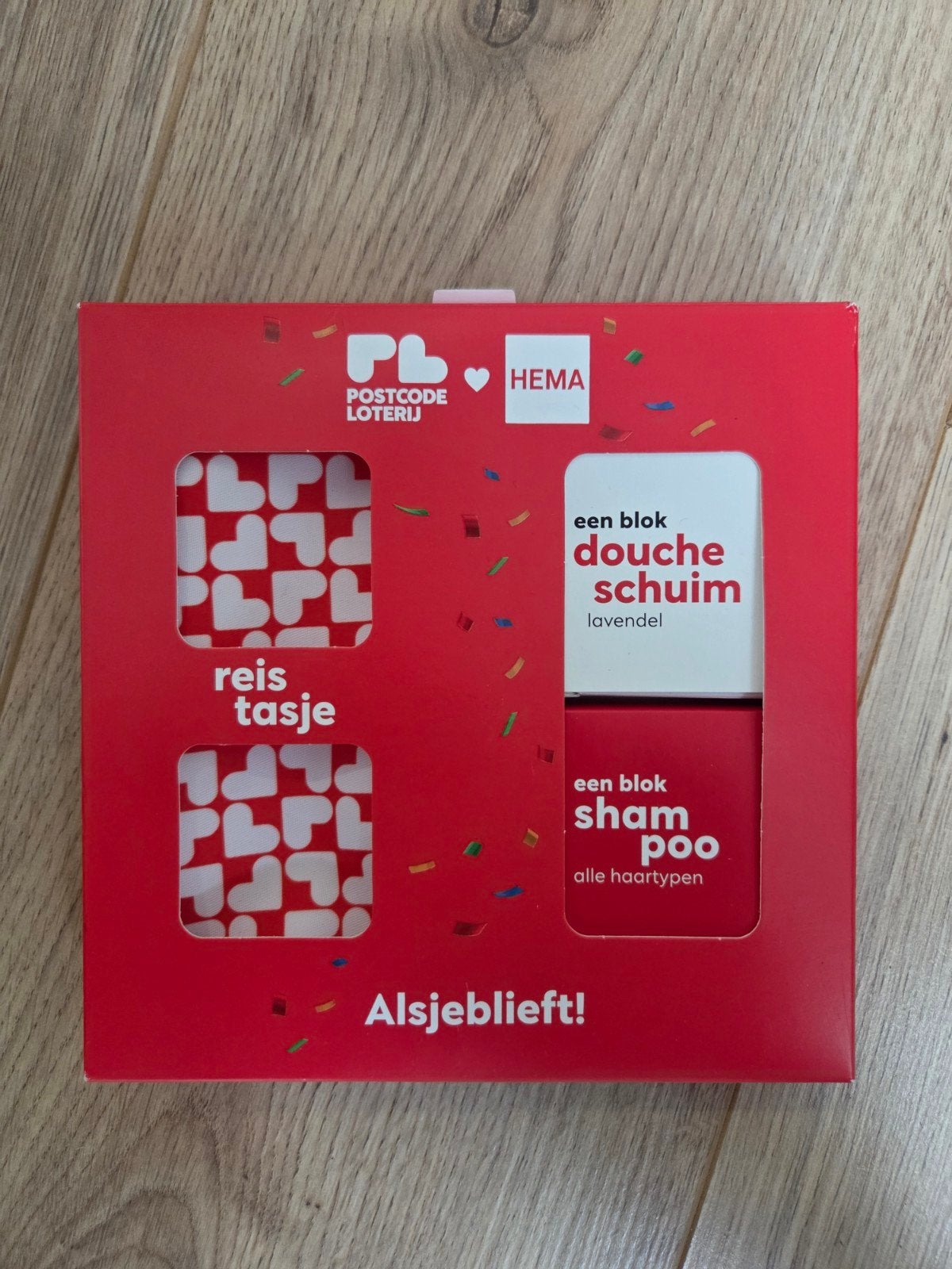 Hema Postcode Loterij Reisset: Doucheschuim, Shampoo & Tasje, Ophalen of Verzenden, Nieuw, Bad & Douche