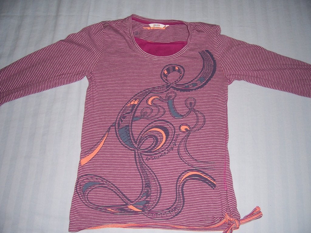 paars/grijs/zwart shirt merk Gsussis maat 164, Gebruikt, Gsussis, Meisje, Ophalen of Verzenden