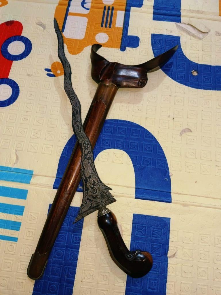 Antieke Keris Sempana 9 Luk Ngulit Semangka Madura SVE96, Antiek en Kunst, Verzenden