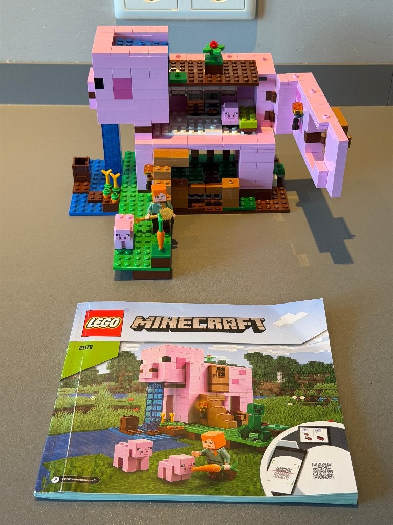 LEGO Minecraft 21170 Het varkenshuis – compleet met boekje, Minecraft, Lego, Overige typen, Inclusief instructies