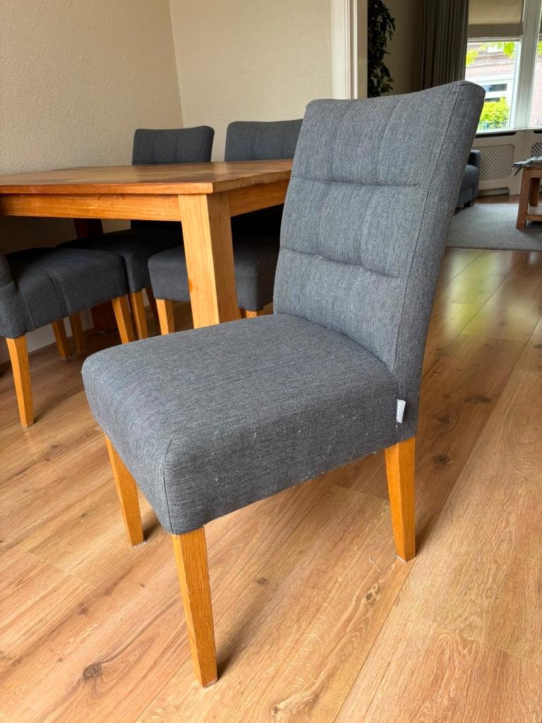 Eetkamerstoelen 4, Huis en Inrichting, Stoelen, Ophalen, Gebruikt, Grijs, Vier