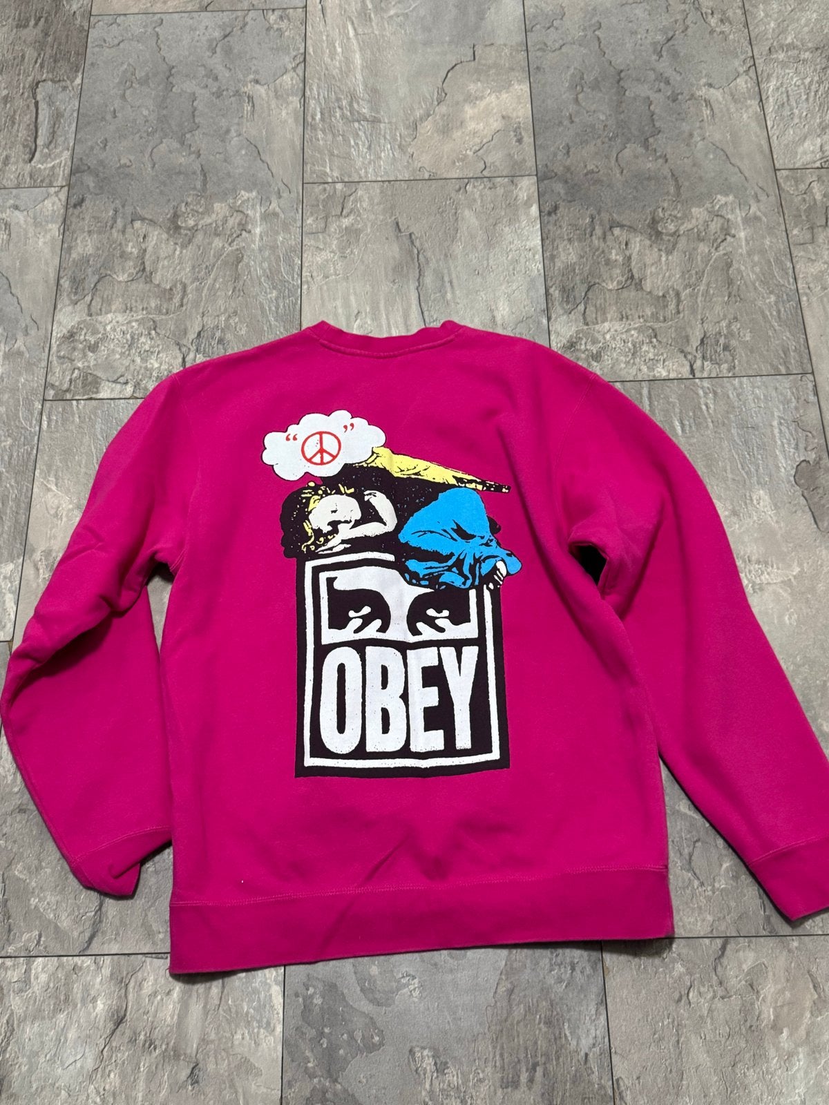 Obey Sweater Maat L - Zo Goed als Nieuw, Ophalen of Verzenden, Zo goed als nieuw, Maat 52/54 (L), Roze