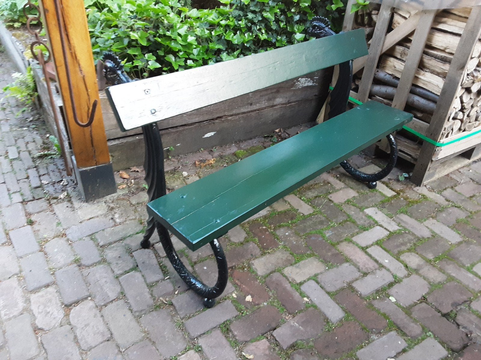 Gietijzeren tuinbank, Ophalen, Gebruikt