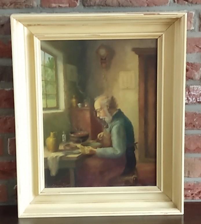 antiek schilderij AJ van Eybergen, volgnr 1, Antiek en Kunst, Kunst | Schilderijen | Klassiek, Ophalen