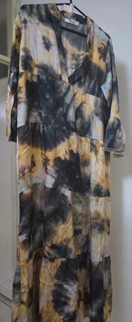 Liebesglück Tie-Dye Jurk met Trompetmouwen, Kleding | Dames, Jurken, Overige kleuren, Ophalen of Verzenden, Zo goed als nieuw