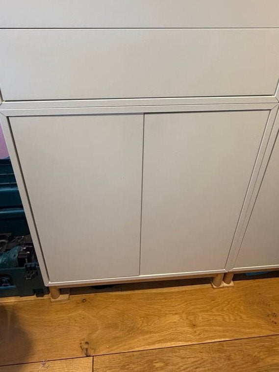 EKET  kast met poten, wit/hout, 70x35x80 cm, Huis en Inrichting, Kasten | Wandmeubels, Ophalen, Gebruikt, Minder dan 150 cm, Minder dan 100 cm