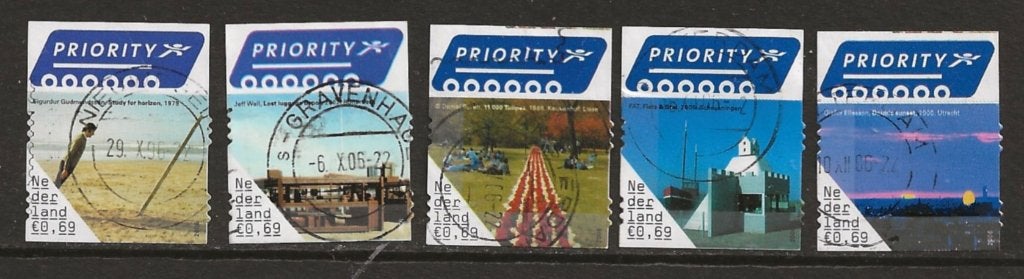 S- Ned. gest. 2006 nr.2403-2407 Priority, Ophalen of Verzenden, Na 1940, Gestempeld