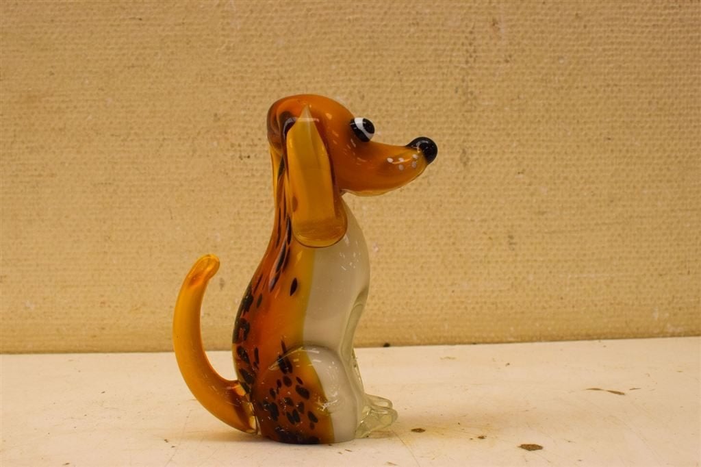 Glazen beeld van een Beagle 51211, Verzamelen, Beelden en Beeldjes, Ophalen of Verzenden, Gebruikt, Dier