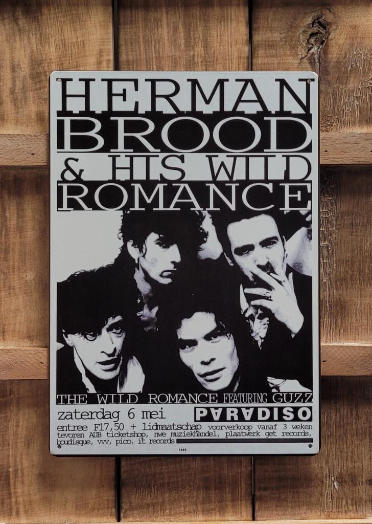 Herman Brood and his wild romance reclamebord van metaal, Info@deconoord.nl, Deco Noord, Nieuw, Ophalen of Verzenden