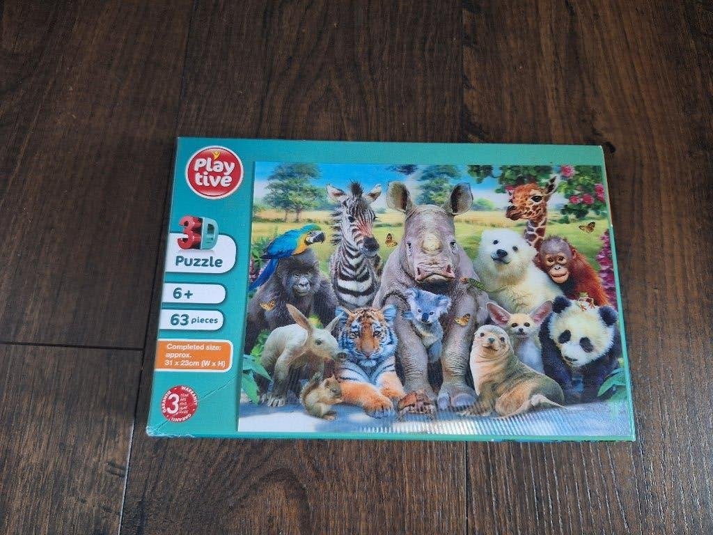 Leuke 3d puzzel van dieren, Ophalen of Verzenden, Meer dan 50 stukjes, Zo goed als nieuw, 6 jaar of ouder
