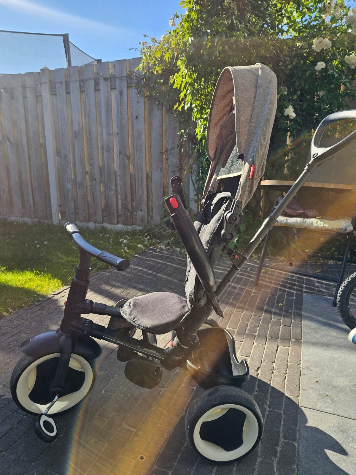 QPlay RITO 3-in-1 kinderdriewieler - Grijs, Fietsen en Brommers, Ophalen, Gebruikt, QPlay, Verstelbare zitting
