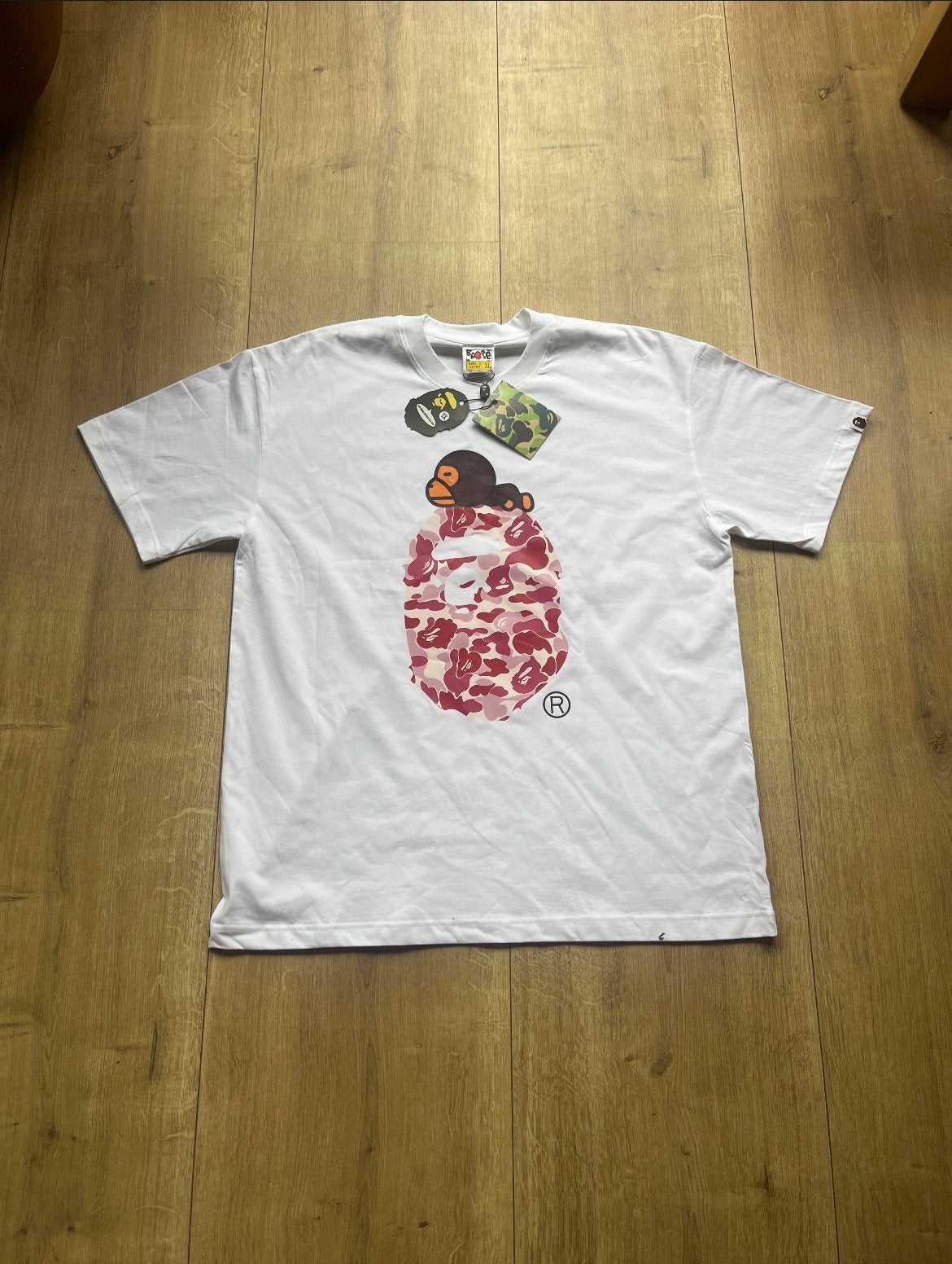 BAPE A Bathing Ape T-shirt Wit Camo Aap XL Nieuw, Ophalen of Verzenden, Nieuw, Maat 56/58 (XL), Wit