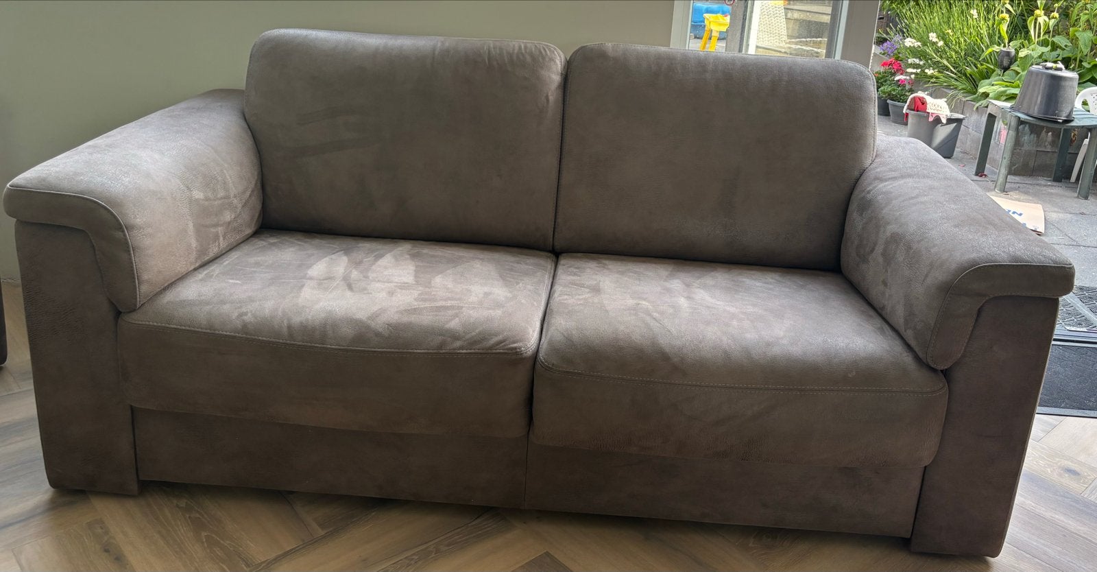 Comfortabele 2,5 zitsbank - Gebruikt - buffelleer, Ophalen, Gebruikt, 150 tot 200 cm, Tweepersoons