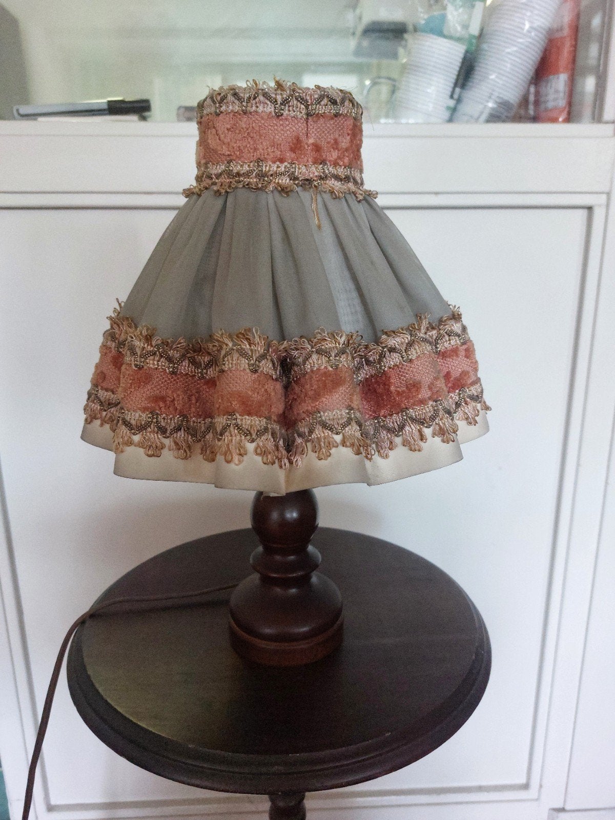 Vintage tafellamp met geplooide kap, Ophalen of Verzenden
