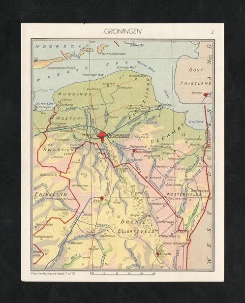 Provinciekaartje Groningen King Pepermunt Hoogezand Beerta., Ophalen of Verzenden, Zo goed als nieuw