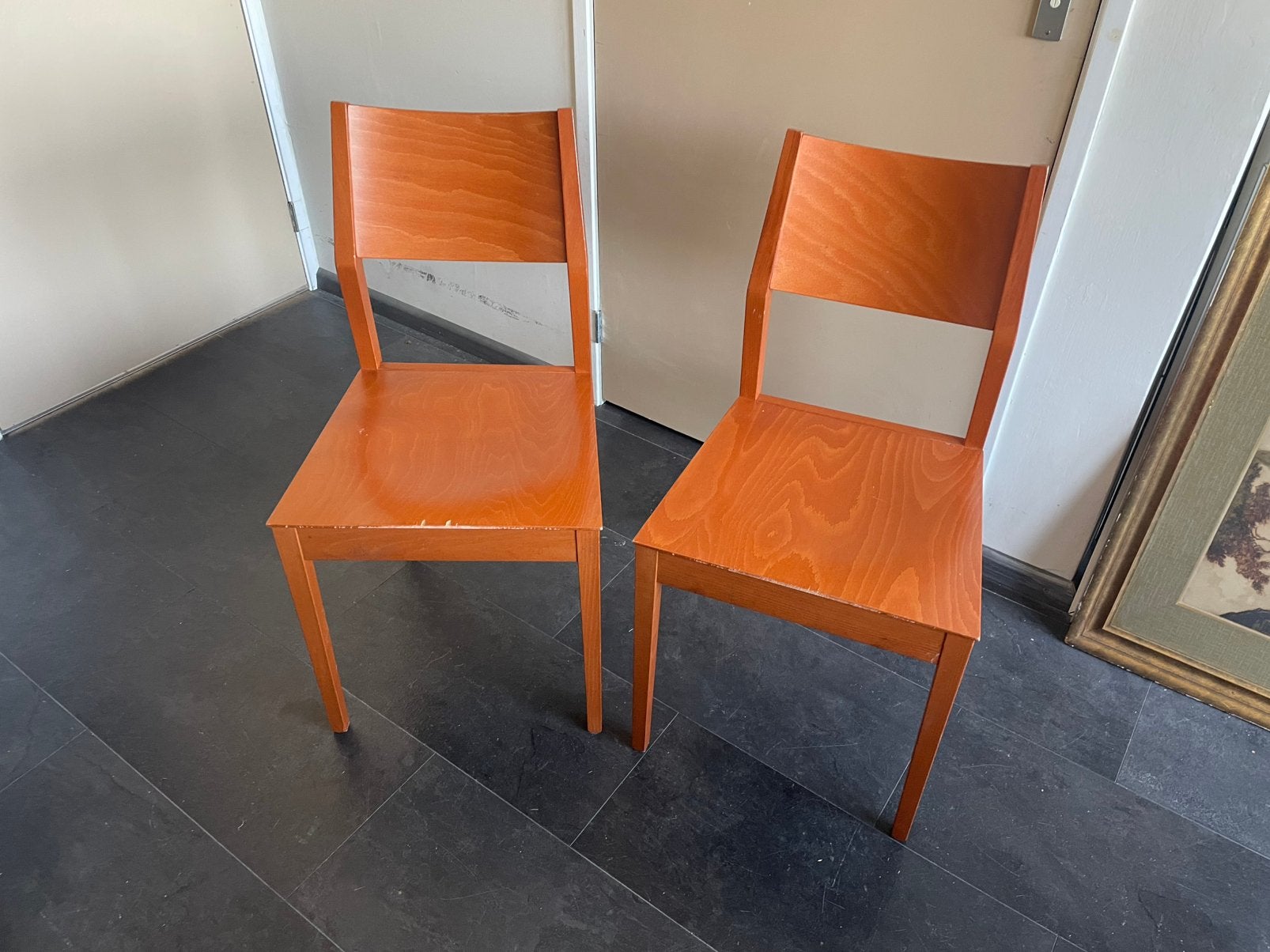 Set van twee italiliaanse design stoelen, Ophalen, Twee, Zo goed als nieuw, Hout