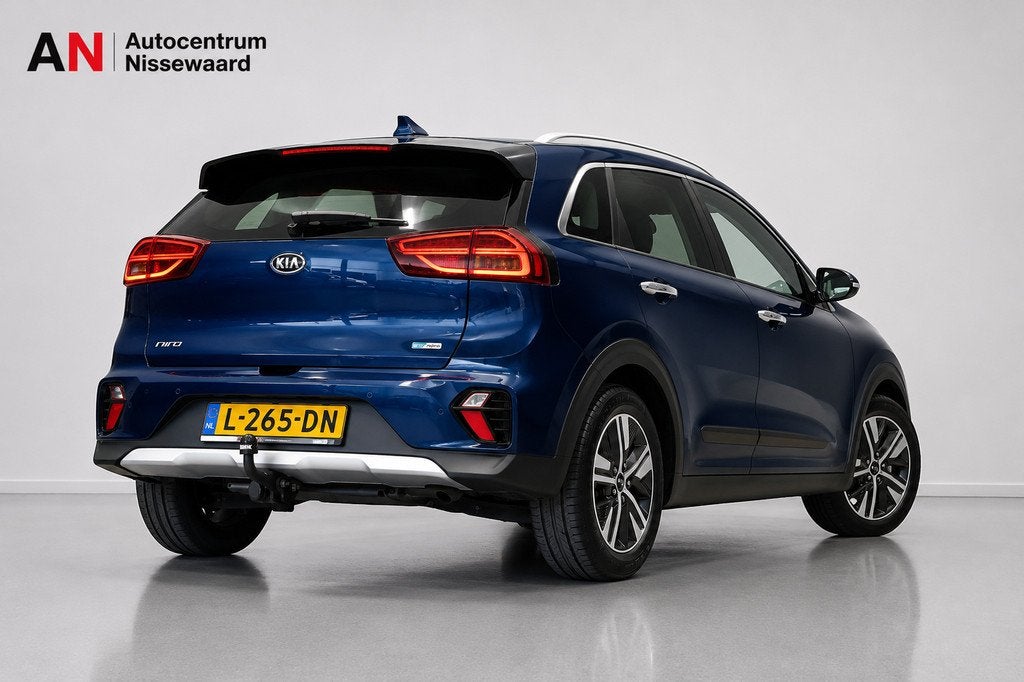Kia Niro 1.6 GDi Hybrid DynamicLine, Auto's, Kia, Gebruikt, Blauw, Leder en Stof, Origineel Nederlands