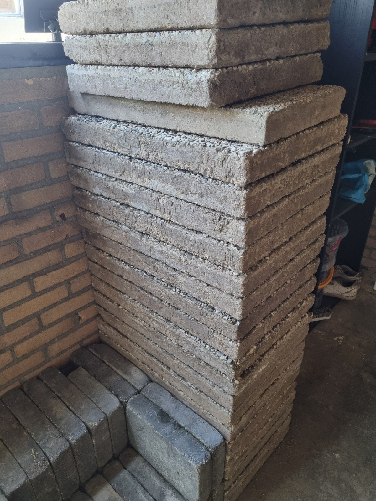 GRATIS Grindtegels 60x40 cm (ca. 14 m²), Tuin en Terras, Tegels en Klinkers, Ophalen, Gebruikt, Beton, Terrastegels