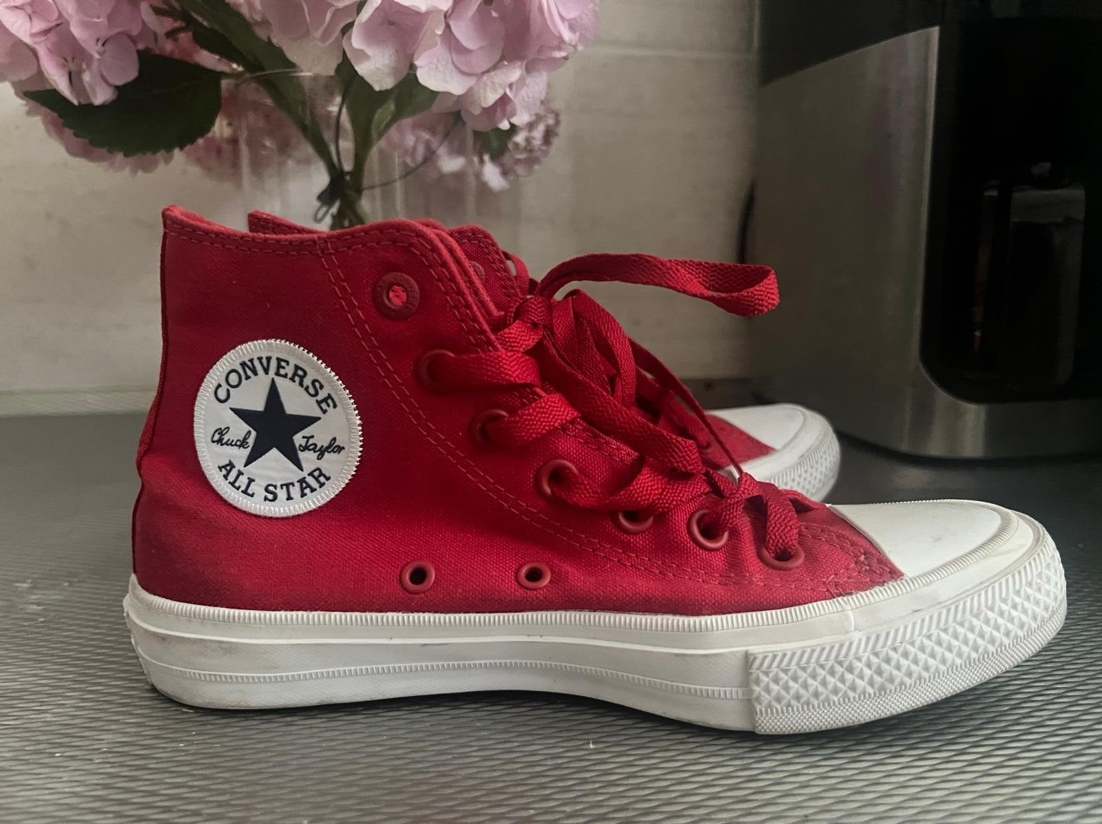 Converse All Star Chuck Taylor II Rode Sneakers, Ophalen of Verzenden, Gedragen, Rood, Sneakers of Gympen