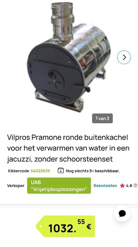 Vilpros externe Hottub kachel, Gebruikt, Filter, Ophalen of Verzenden, Inbouw