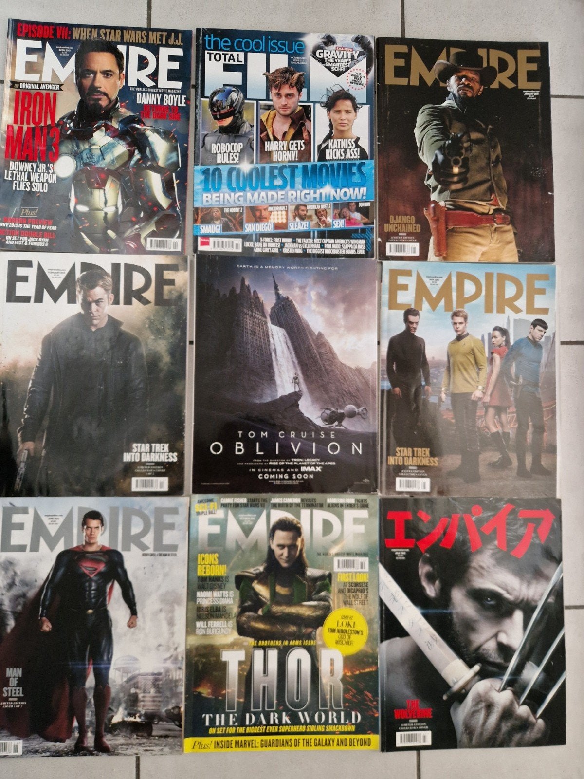 10 x 2013 empire movie magazine loki marvel star logan, Ophalen of Verzenden, Filmspecifiek