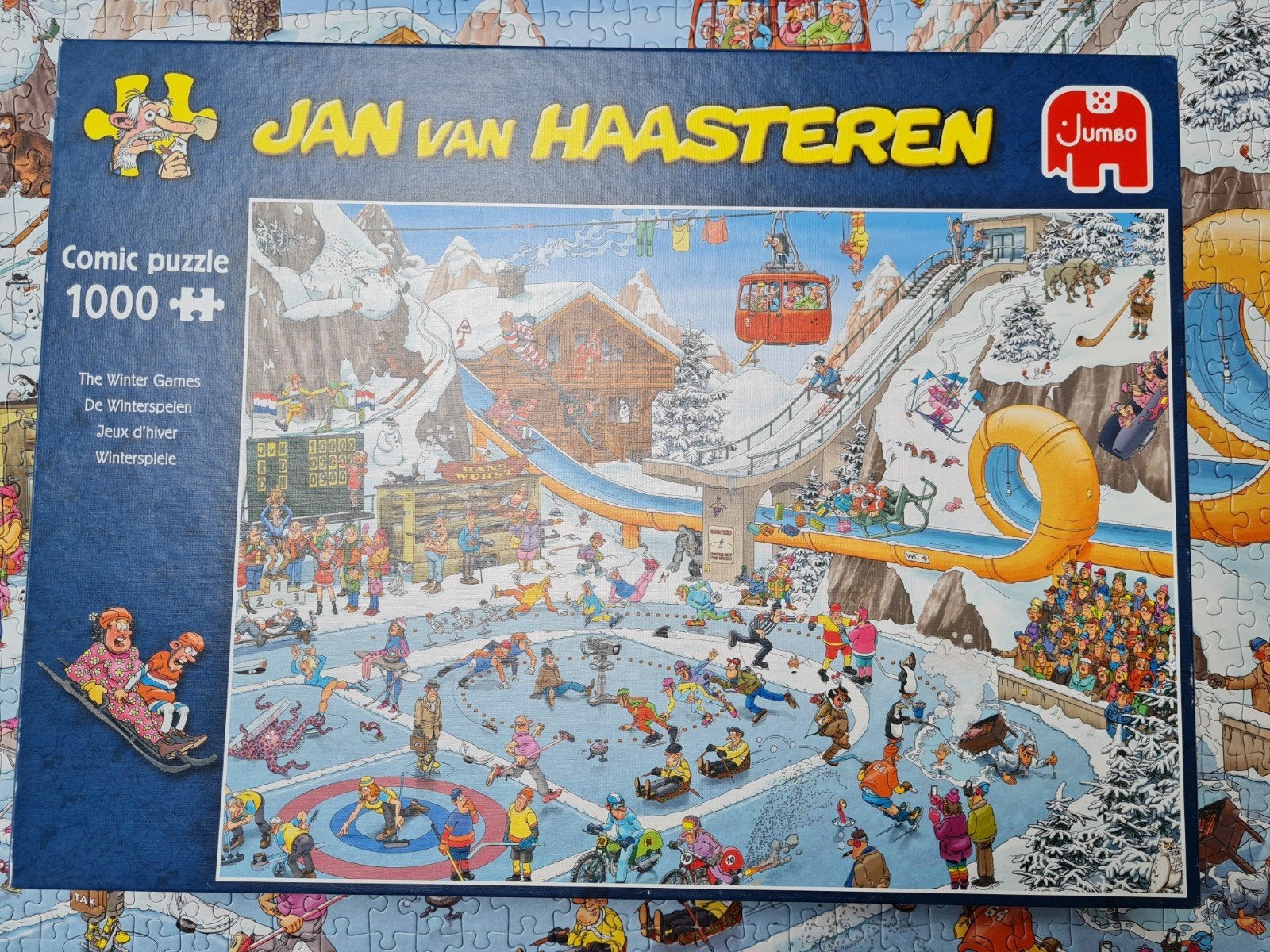 Jan van Haasteren puzzel de winterspelen, Ophalen of Verzenden, 500 t/m 1500 stukjes, Zo goed als nieuw, Legpuzzel